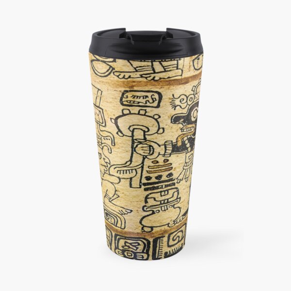 Mayan Art #MayanArt  #Maya #pattern, #art, #text, #old, #design, abstract, paper, symbol, ancient, antique Travel Mug