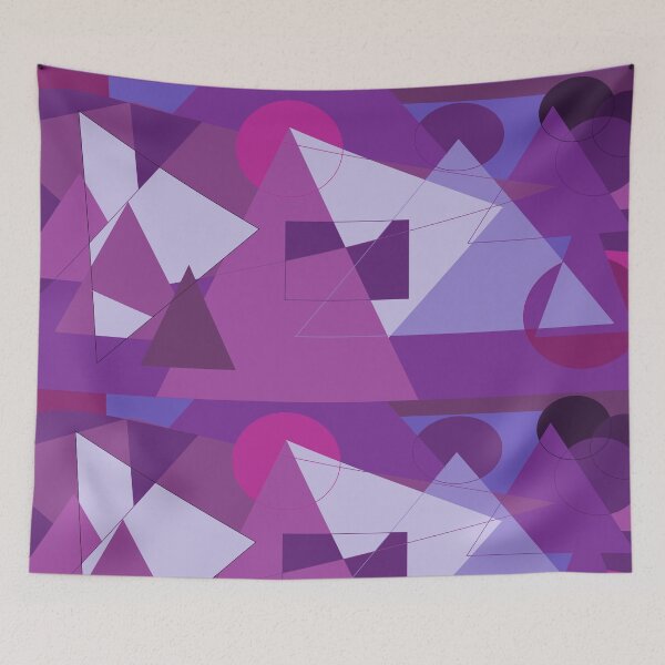 Item preview, 80's retro purple triangle shape abstract design designed and sold by TeesMi.