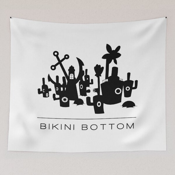 Item preview, Bikini Bottom Skyline (Black) designed and sold by Alexa Morgan.