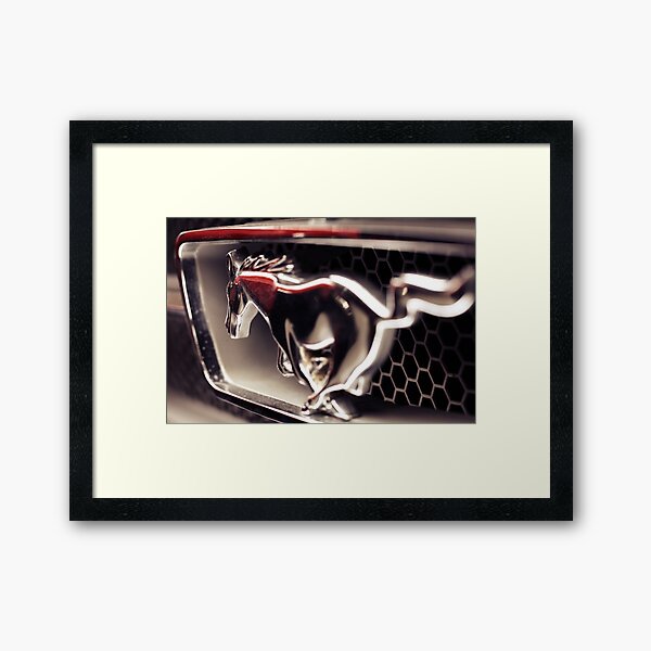 ford mustang, macro logo Framed Art Print