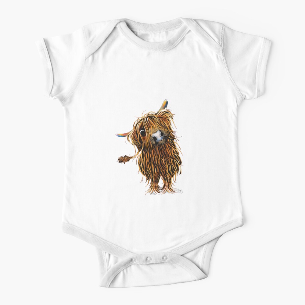 HiGHLaND CoW PRiNT SCoTTiSH ' CoooWeee ' BY SHiRLeY MacARTHuR Baby One-Piece
