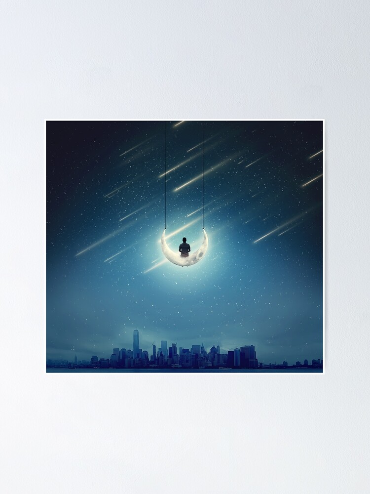 Póster for Sale con la obra «Columpio de meditación en luna
