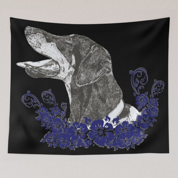 Item preview, Doberman Floral Blue designed and sold by Eva Dobie Arts.