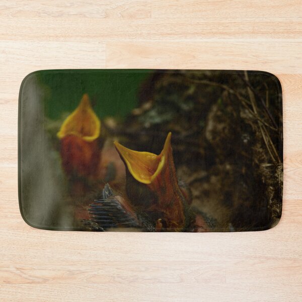 Item preview, young nestling birds in a nest in the wildlife scream with open yellow beaks designed and sold by yarvin13.
