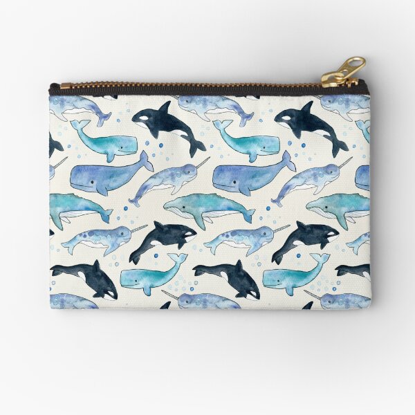 Whales, Orcas & Narwhals Zipper Pouch