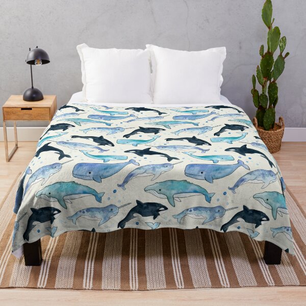 Whales, Orcas & Narwhals Throw Blanket