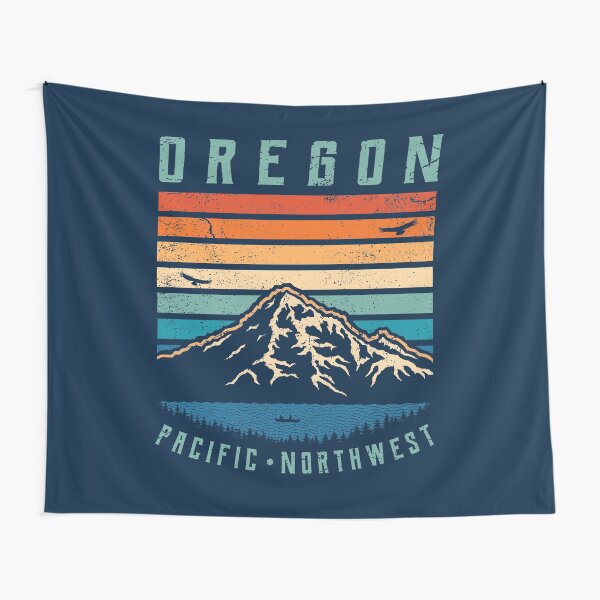 Aperçu de l'œuvre Oregon Retro Mountains créée et vendue par TigerTom Design.