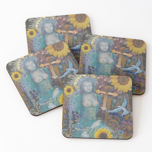 Artikelvorschau,  BOHEMIAN GYPSY NUDE MADONNA SONNENBLUMEN CROSS ICON ART entworfen und verkauft von sharlesart.