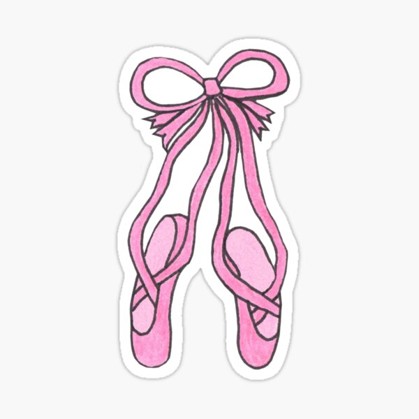 Ballet Slippers with Bow Sticker