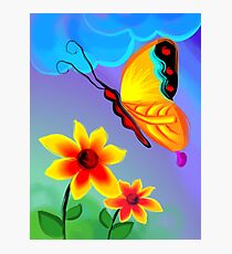 butterfly to taste the honey of the flowers Photographic Print