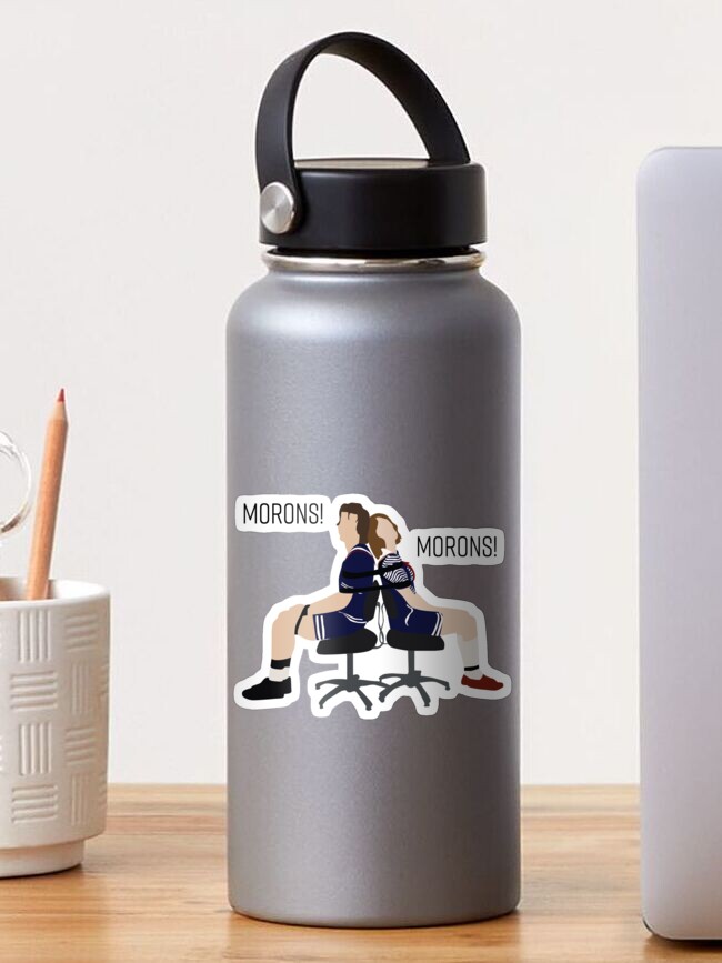 Thumbnail 1 of 3, Sticker, Morons! Stranger Things designed and sold by clairefromke.
