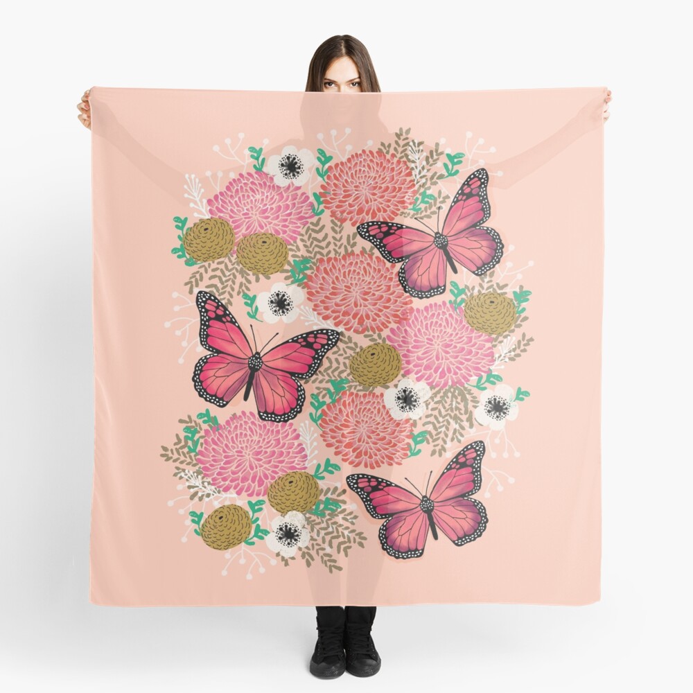 Monarch Florals by Andrea Lauren Scarf