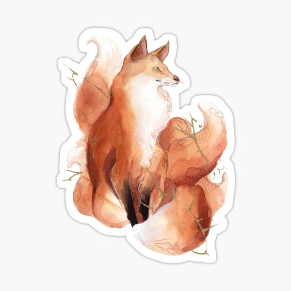Item preview, Watercolor Kitsune designed and sold by Threeleaves.