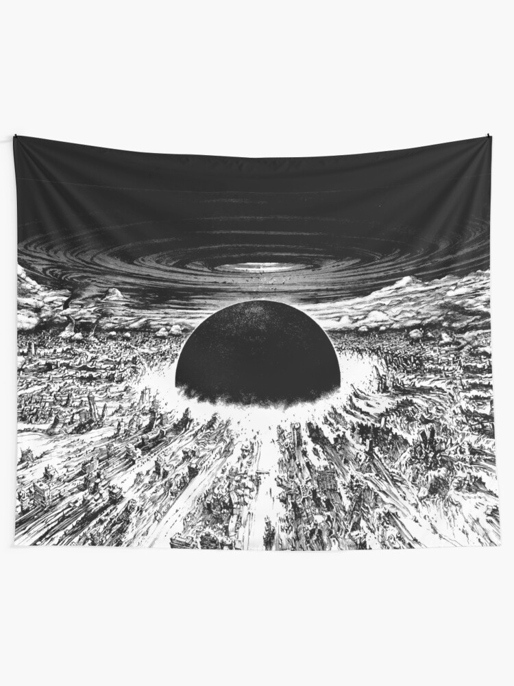 Alternate view of Akira cyberpunk city explosion Tapestry