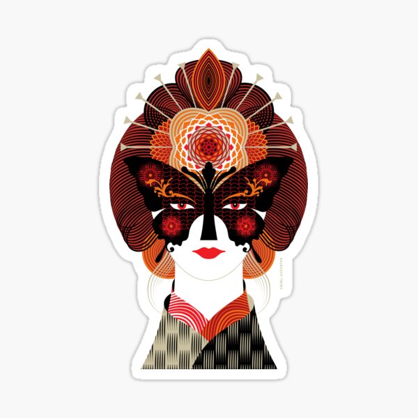 Madame Batterfly Japan Collection by ©2019 Balbusso Twins Sticker