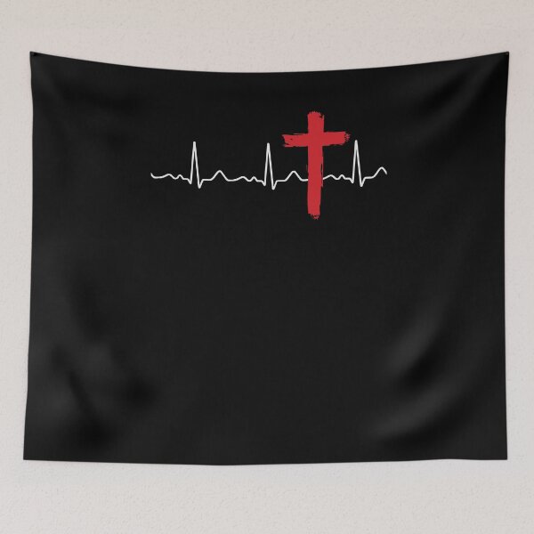 Item preview, Heart line / heart rate red cross designed and sold by Mohja-Design.