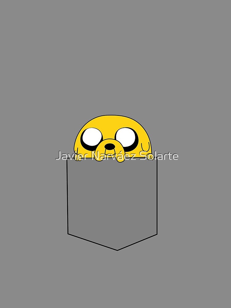 Adventure Time Jake peeks out of a pocket by javisolarte