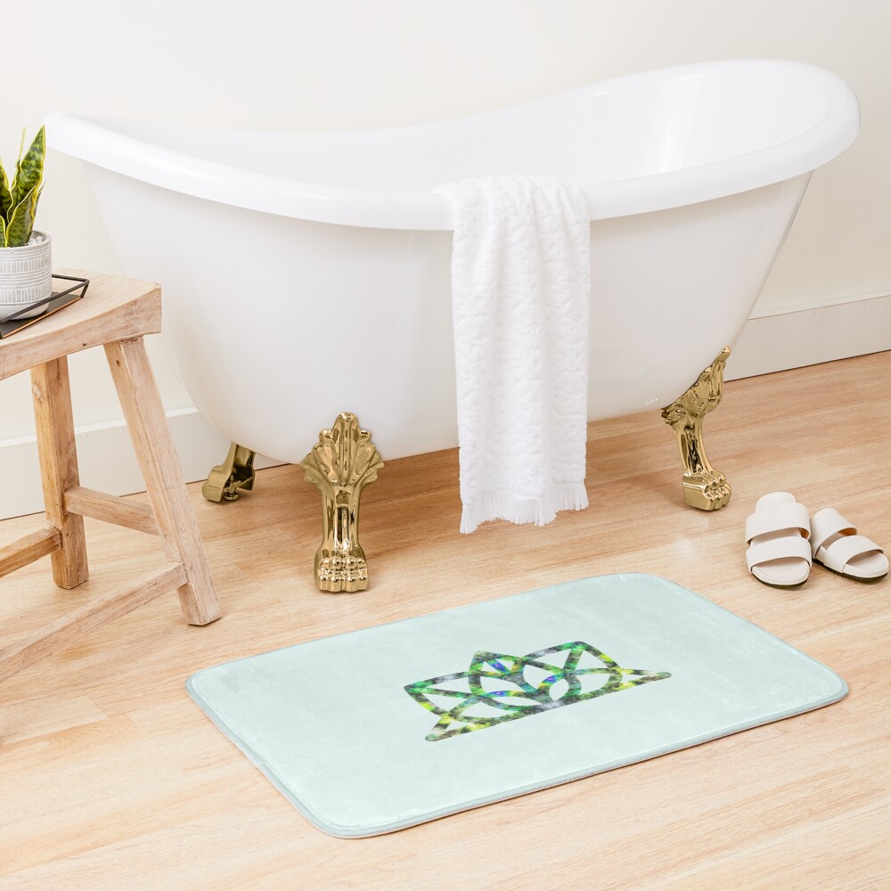 Yoga symbol green Bath Mat