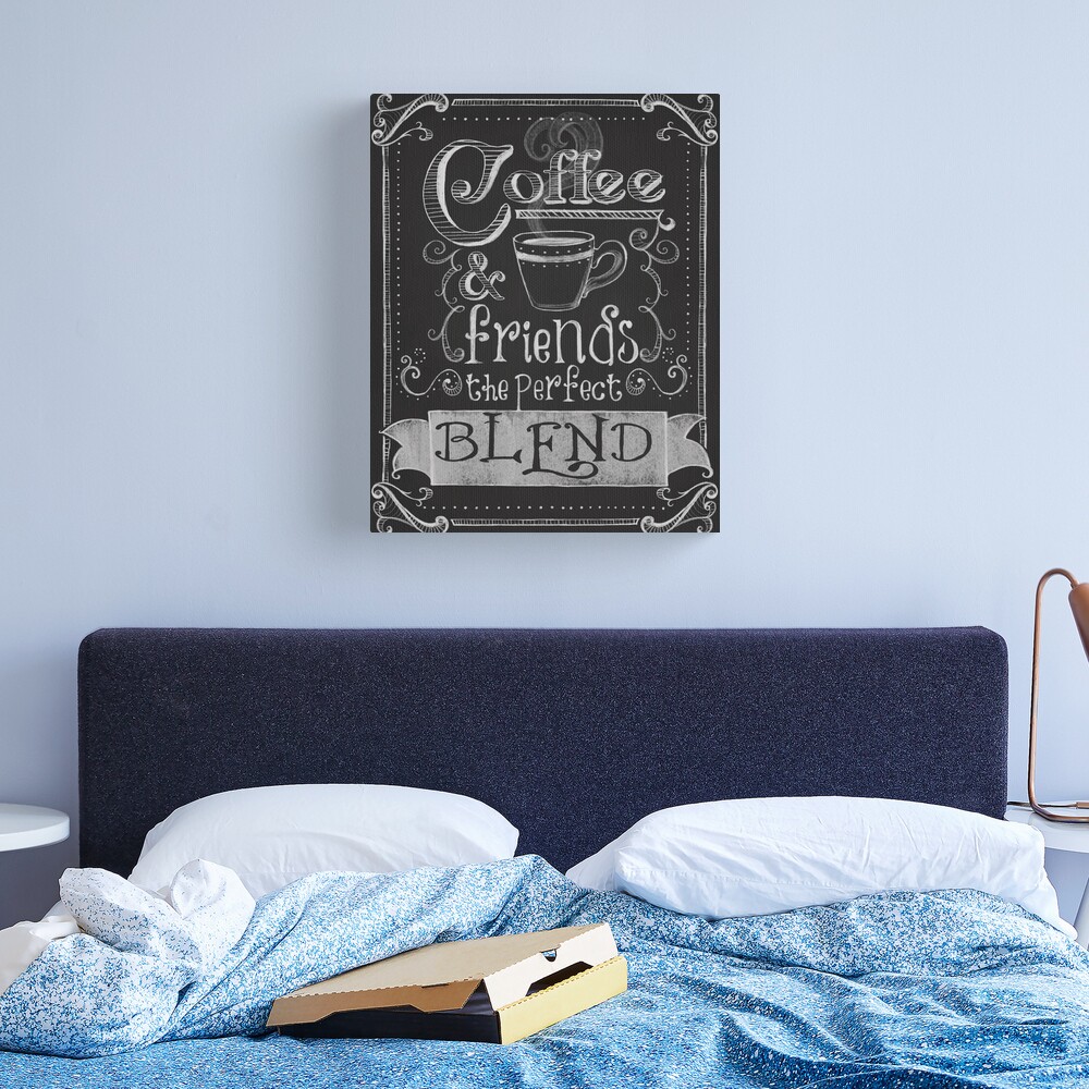 Coffee Chalkboard Art, Coffee & Friends Canvas Print
