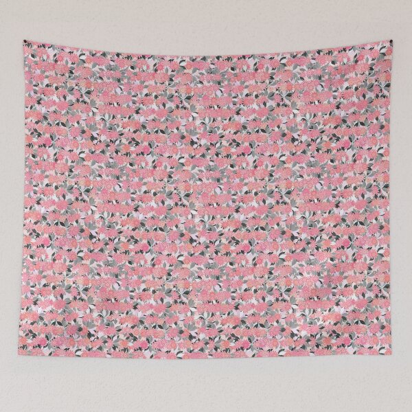 Item preview, Coral Pink Flowers with Silver Gray Leaves designed and sold by Marymarice.