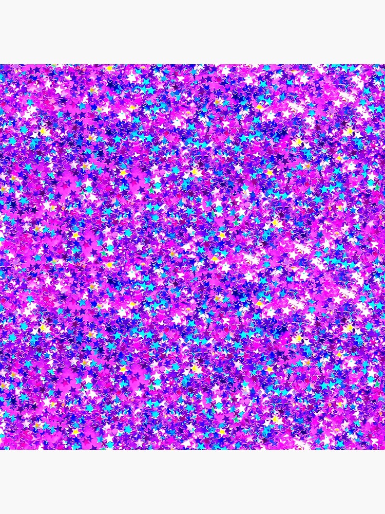 Glitter Stars | Star Glitter | Sparkle Confetti Stars | Multi-color with  Purple Tint | | Art Board Print