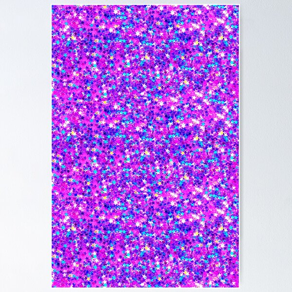 Glitter Stars | Star Glitter | Sparkle Confetti Stars | Multi-color with  Purple Tint | | Art Board Print