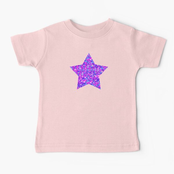 Sparkle Confetti Stars | Multi-color with Fuchsia Tint | Baby T-Shirt