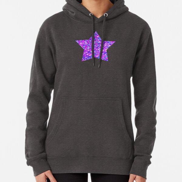 Sparkle Confetti Stars | Multi-color with Fuchsia Tint | Pullover Hoodie