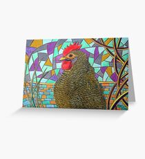 313 - CHICKEN DESIGN - DAVE EDWARDS - COLOURED PENCILS - 2010 Greeting Card