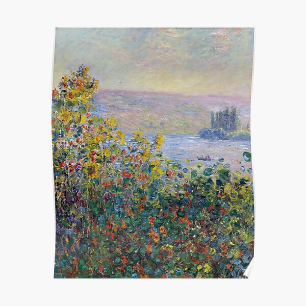 Claude Monet Flower Beds at Vétheuil Poster