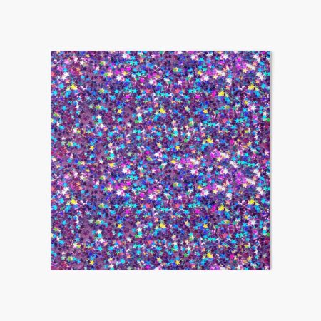 Glitter Stars | Star Glitter | Sparkle Confetti Stars | Multi-color with  Purple Tint | | Art Board Print
