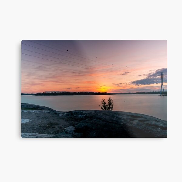 Sunset in Hietaranta Helsinki view Metal Print