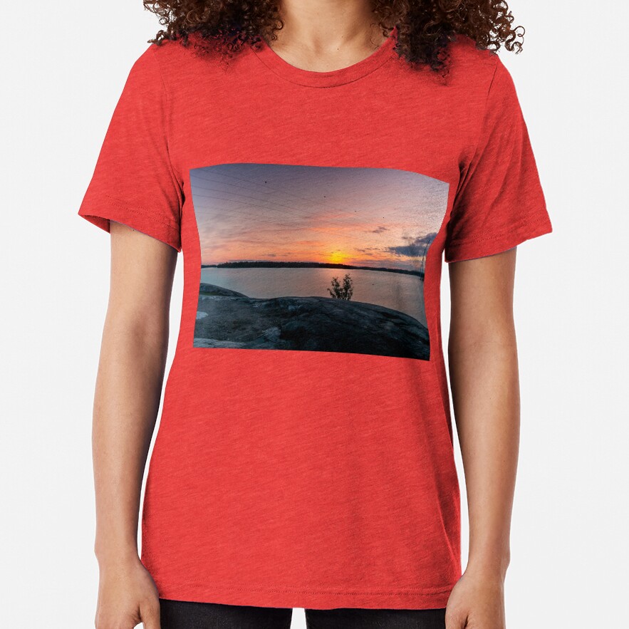Sunset in Hietaranta Helsinki view Tri-blend T-Shirt