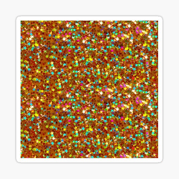 Glitter Stars | Star Glitter | Sparkle Confetti Stars | Multi-color with Copper Tint | Sticker