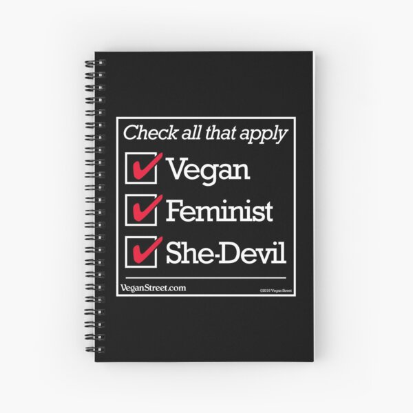 Vegan Feminist She-Devil Spiral Notebook