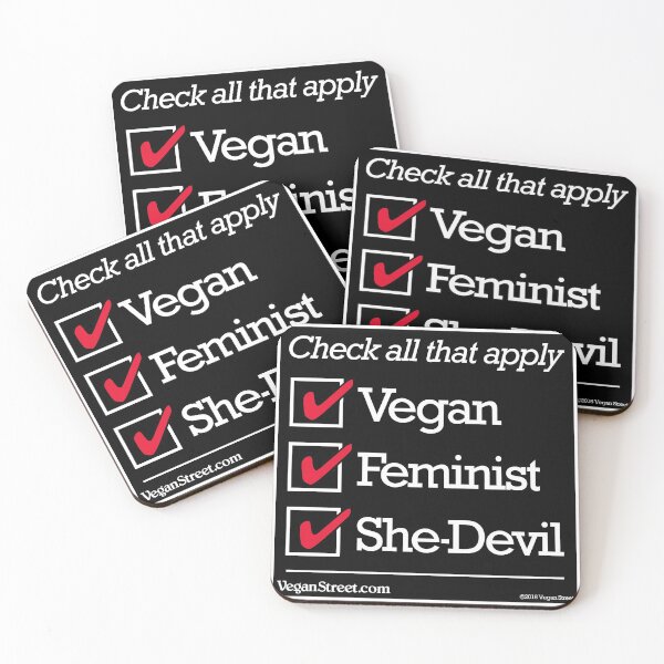 Item preview, Vegan Feminist She-Devil designed and sold by VeganStreet.