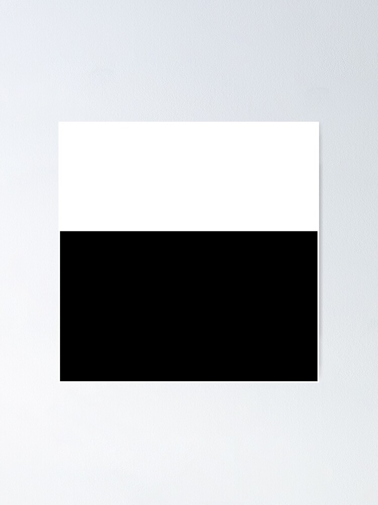 Modern Simple Black Stripes and White Color Block Poster for Sale