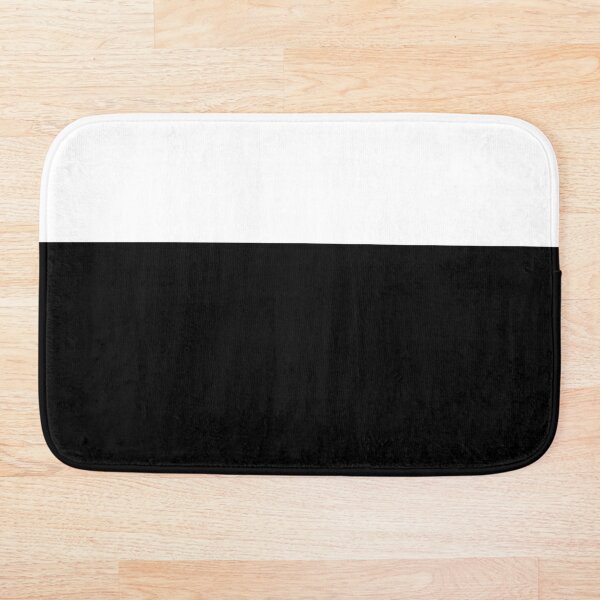 Black White Color Block Bath Mat