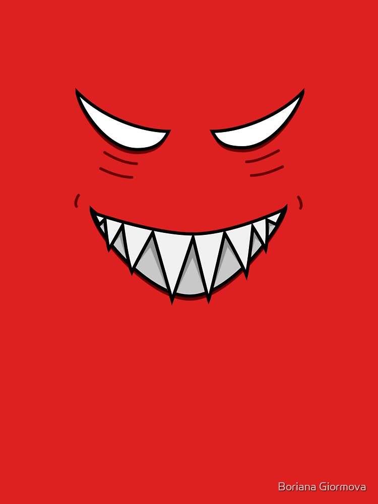 Red Grinning Face Evil Eyes by azzza