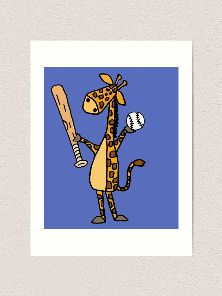 Funny cartoon baseball player Art Print for Sale by lovingangela