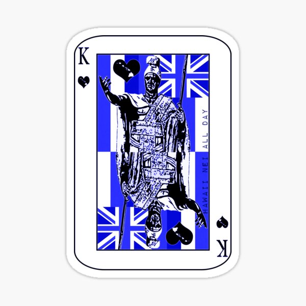 The King of Hawai'i Kamehameha (blue) by Hawaii Nei All Day Sticker