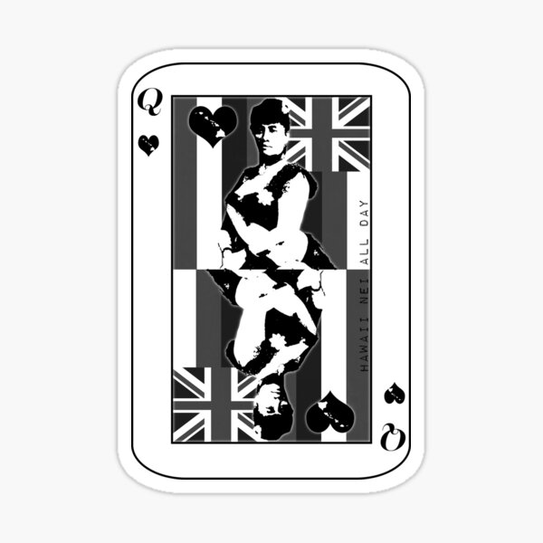 The Queen of Hawai'i Liliuokalani (black) by Hawaii Nei All Day Sticker