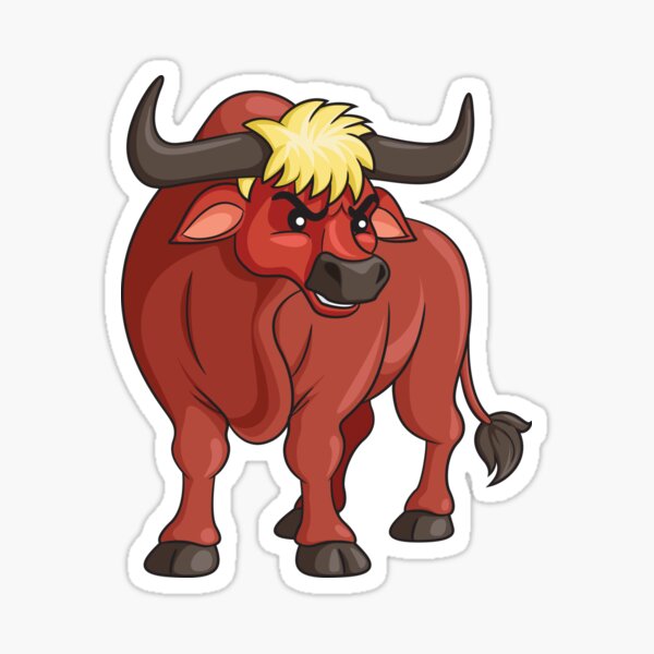 Sticker Roter Stier Redbubble