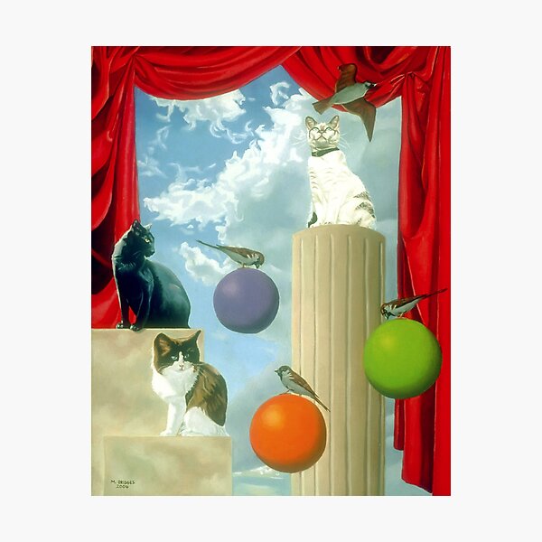 Item preview, Surrealistic Cat Art - Bird Watchers designed and sold by mikebridges.