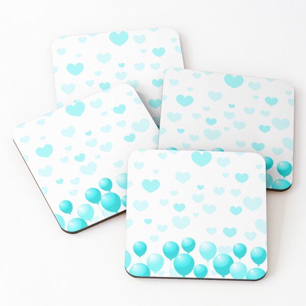 Item preview, Pastel Blue Hearts and Balloons designed and sold by Poetic Patterns Studio.