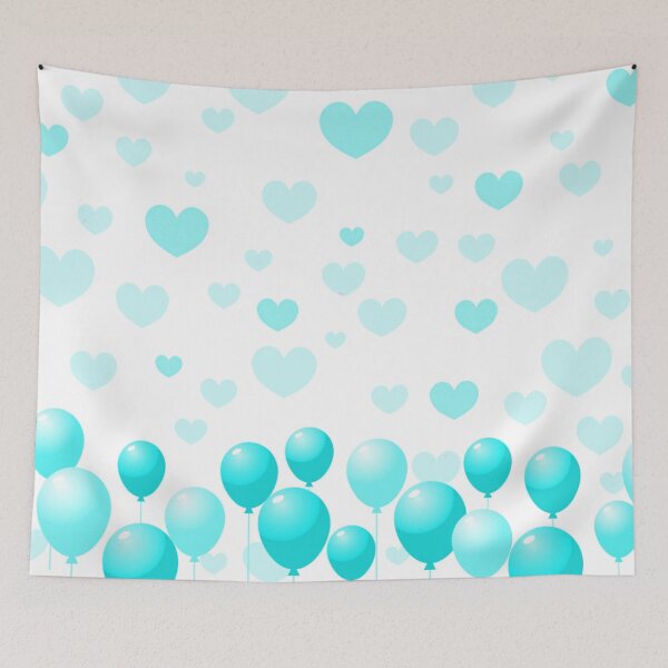 Item preview, Pastel Blue Hearts and Balloons designed and sold by Poetic Patterns Studio.