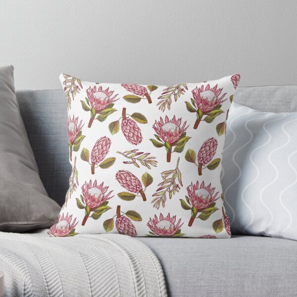 King Protea Delight Throw Pillow