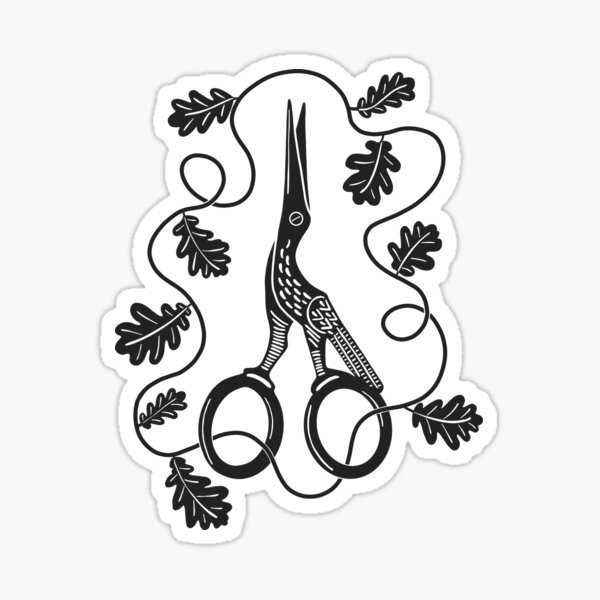 Premium Vector  Pair of antique scissors shaped in fancy bird design  sewing or embroidery sheers with blades similar to crane or stork  handdrawn monochrome vector illustration isolated on white background