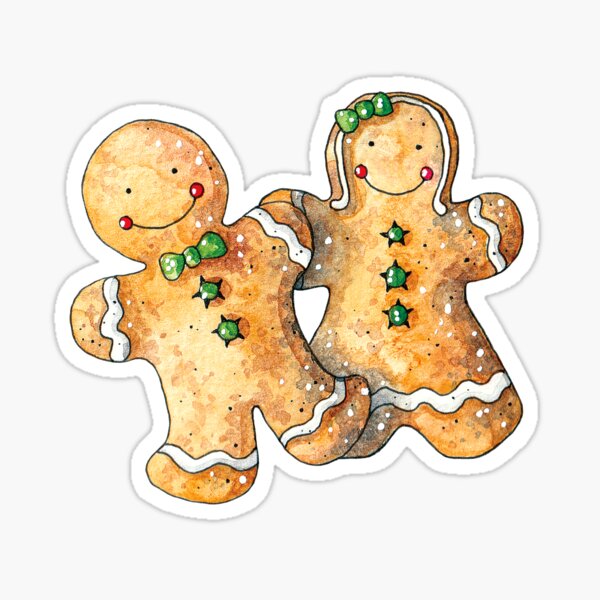 Boy and Girl Gingerbread Sticker
