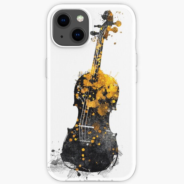 Violin music art gold and black #violin #music iPhone Soft Case